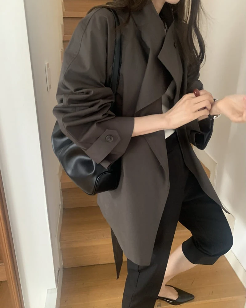 Something Else - Korean Women Fashion - #thelittlethings - Leaf Field Trench Coat - 9