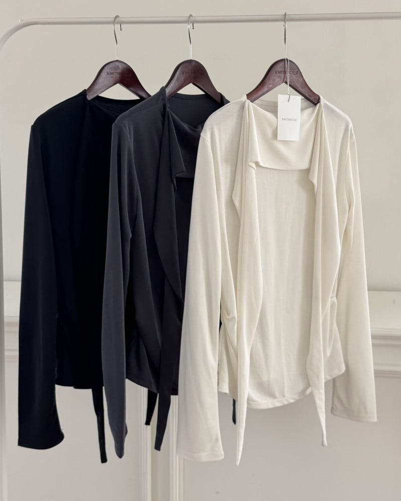 Something Else - Korean Women Fashion - #womensfashion - Meringue Scarf Shirring Tee - 12