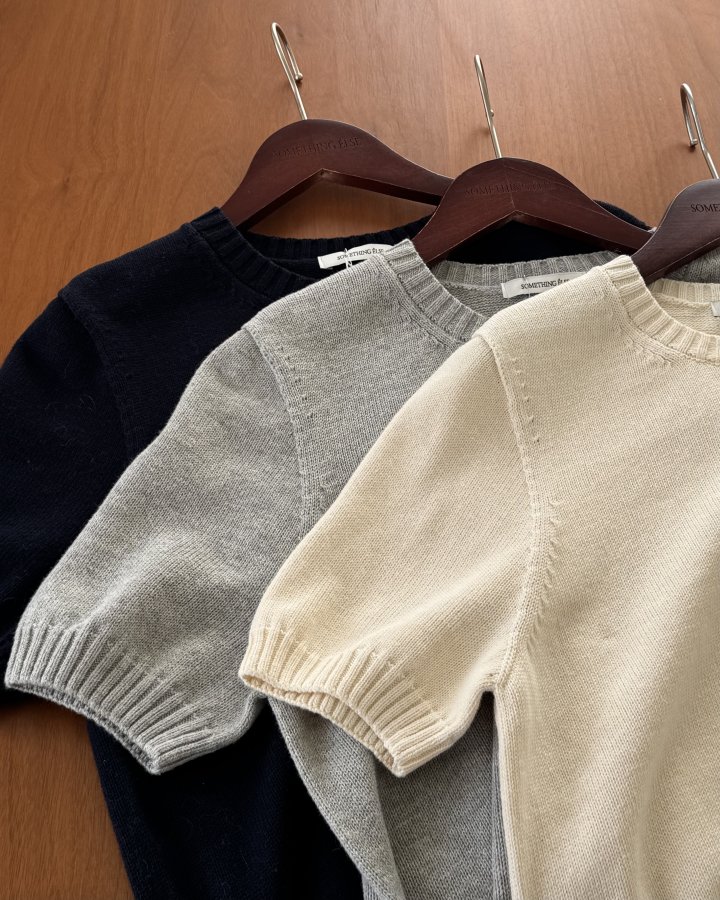 Something Else - Korean Women Fashion - #womensfashion - Eddie Cotton Short Sleeve Knit - 10