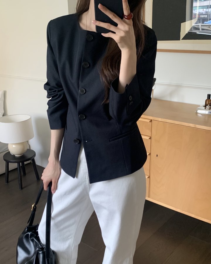 Something Else - Korean Women Fashion - #womensfashion - Hepburn Line Jacket - 3