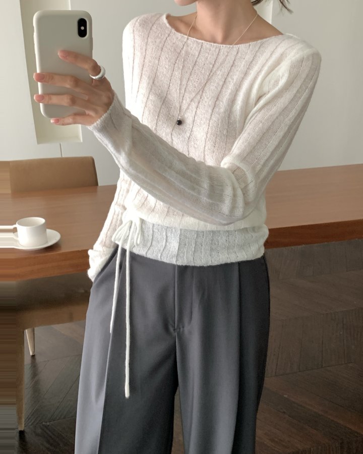 Something Else - Korean Women Fashion - #womensfashion - Odd Mohair String Knit - 10