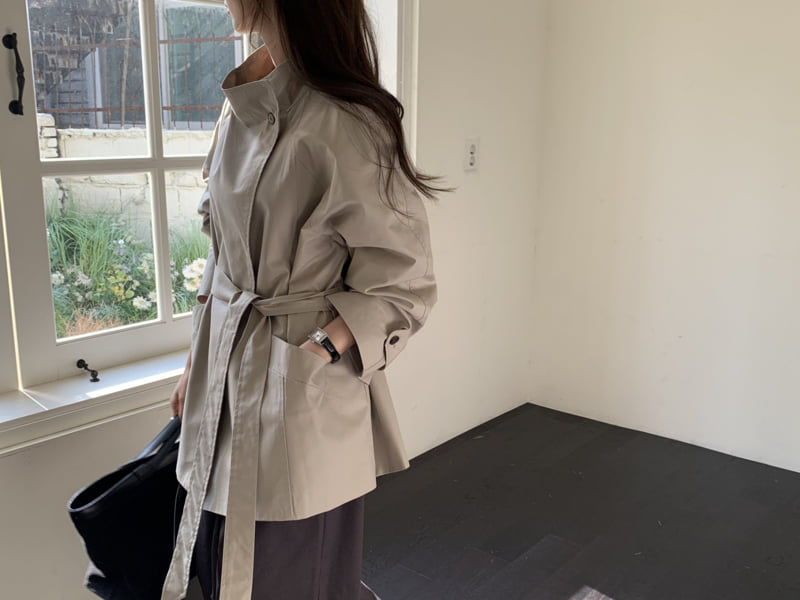 Something Else - Korean Women Fashion - #womensfashion - Leaf Field Trench Coat
