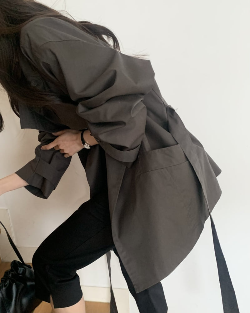 Something Else - Korean Women Fashion - #womensfashion - Leaf Field Trench Coat - 11