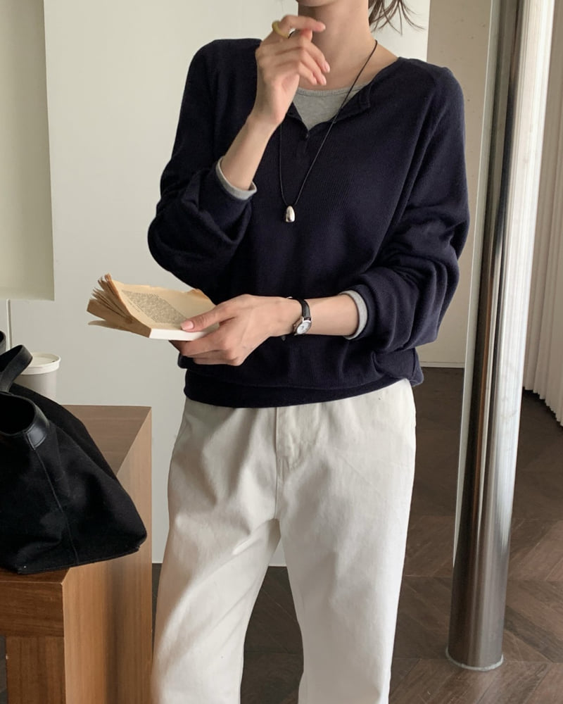 Something Else - Korean Women Fashion - #womensfashion - Senz Waffle Sweatshirt - 7