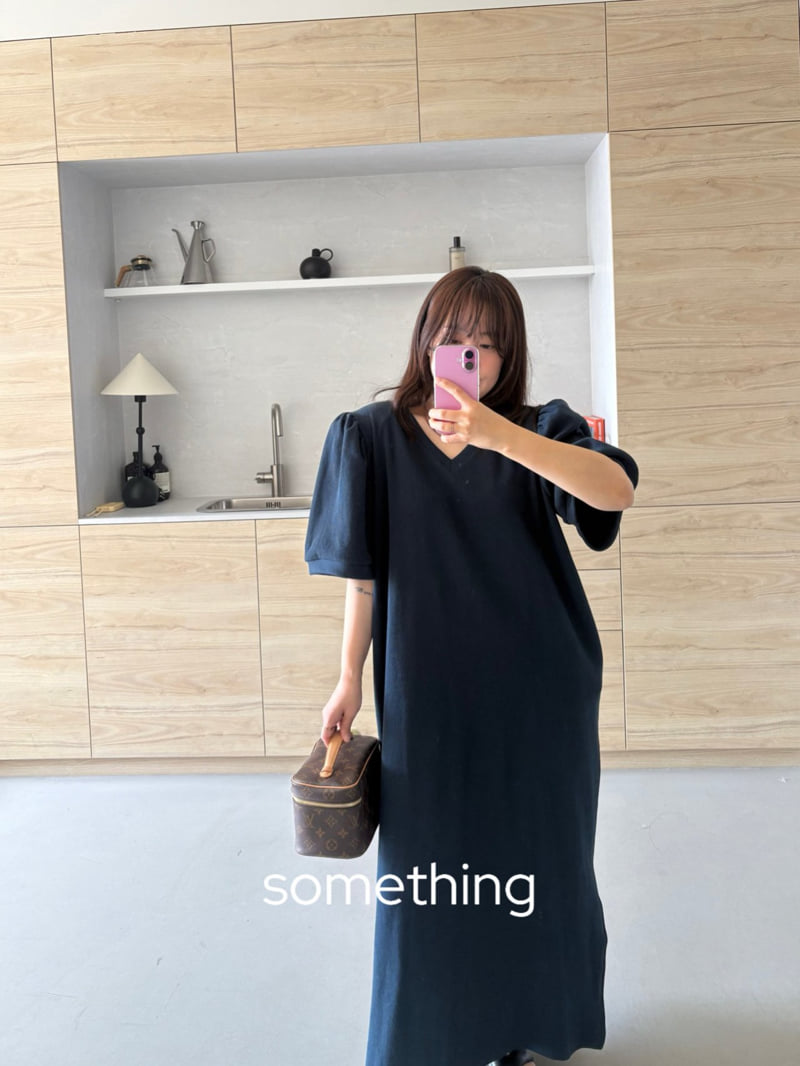 Something - Korean Women Fashion - #momslook - Waffle V-Neck One-piece - 8