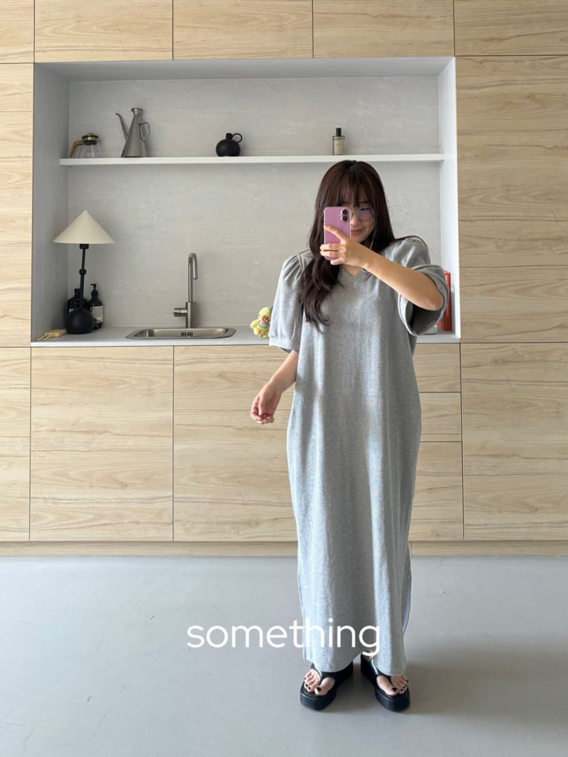 Something - Korean Women Fashion - #vintageinspired - Waffle V-Neck One-piece - 11