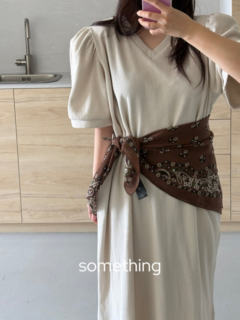 Something - Korean Women Fashion - #vintagekidsstyle - Waffle V-Neck One-piece - 12