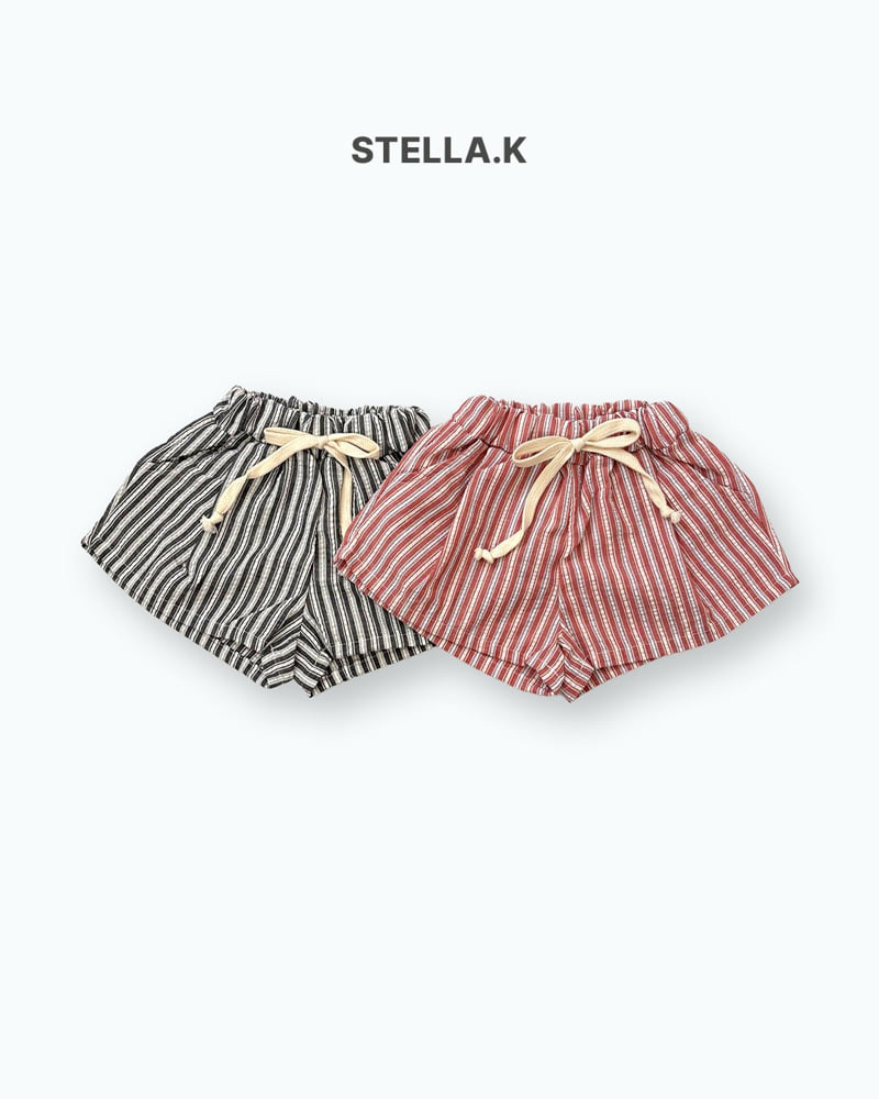 Stella & K - Korean Children Fashion - #childofig - Woven Stripe Shorts - 6