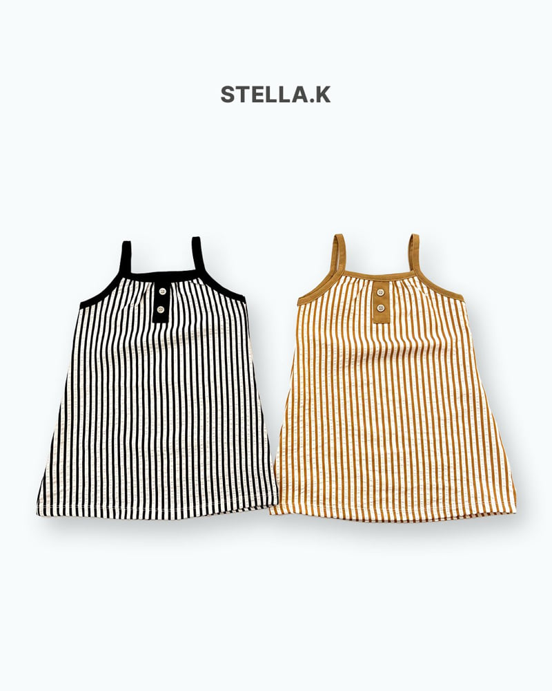 Stella & K - Korean Children Fashion - #childofig - Stripe Sleeveless One-piece - 7