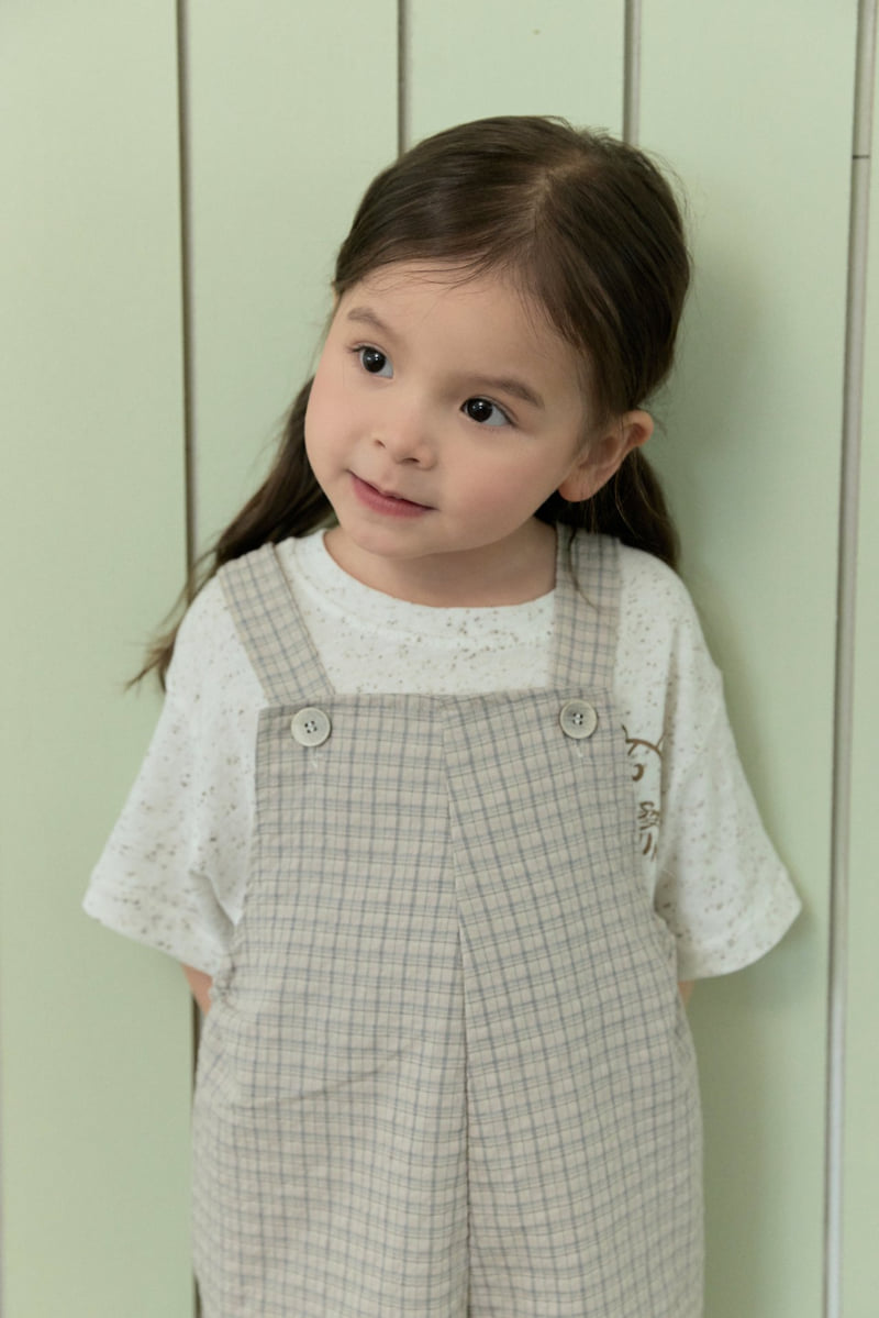 Stella & K - Korean Children Fashion - #childofig - Check Suspender Shorts - 2