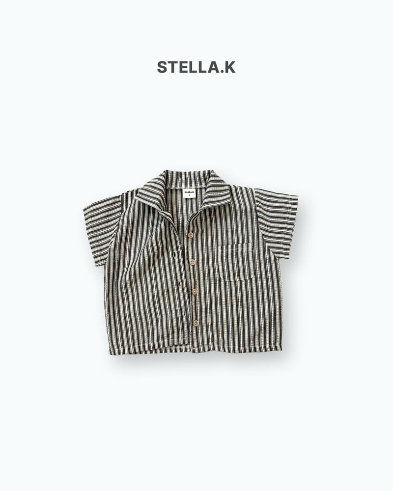 Stella & K - Korean Children Fashion - #childrensboutique - Woven Stripe Shirt - 8