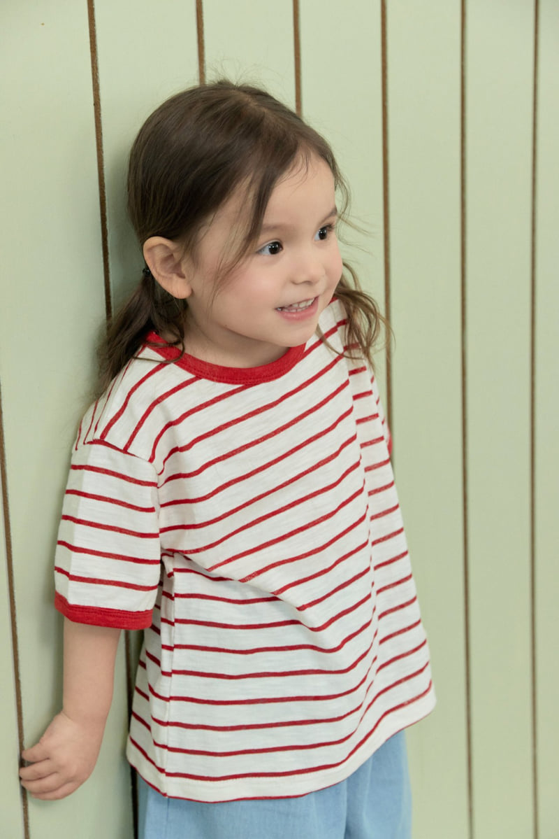 Stella & K - Korean Children Fashion - #childrensboutique - Stripe Color Block Tee - 3