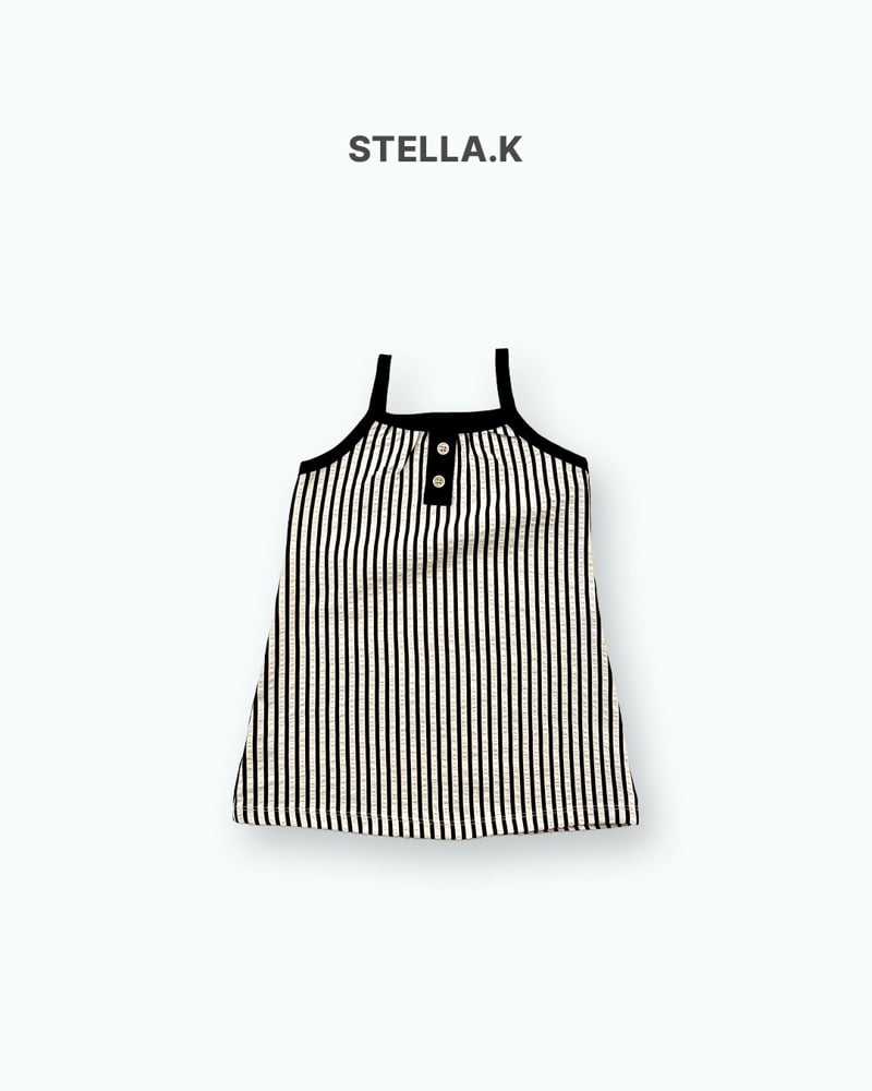 Stella & K - Korean Children Fashion - #childrensboutique - Stripe Sleeveless One-piece - 8