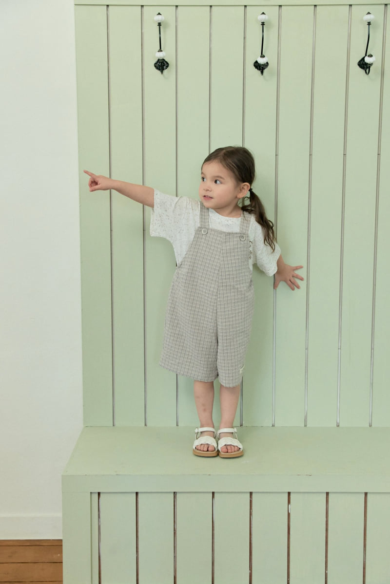 Stella & K - Korean Children Fashion - #childrensboutique - Check Suspender Shorts - 3