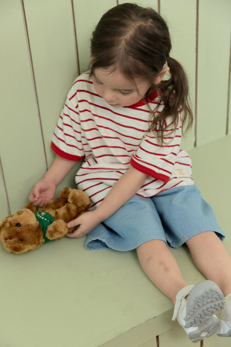 Stella & K - Korean Children Fashion - #childrensboutique - Stripe Color Block Tee - 4