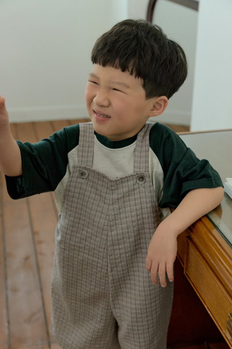 Stella & K - Korean Children Fashion - #childrensboutique - Check Suspender Shorts - 4