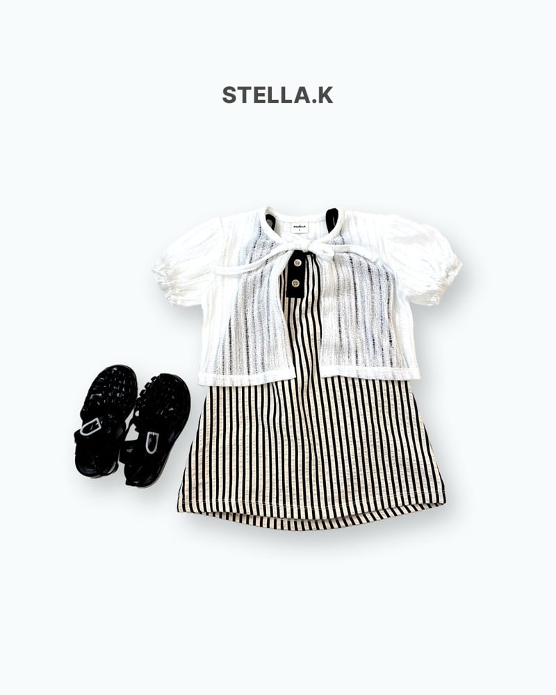 Stella & K - Korean Children Fashion - #fashionkids - Stripe Sleeveless One-piece - 11