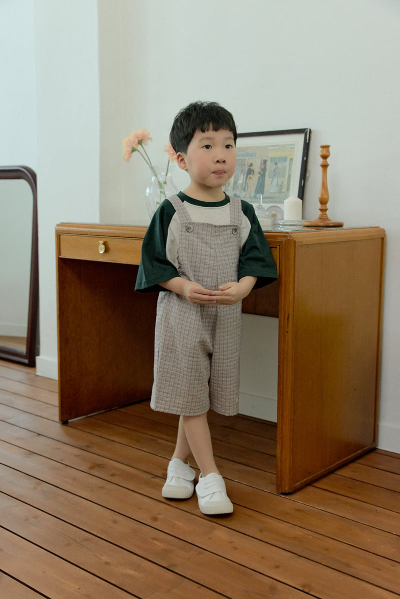 Stella & K - Korean Children Fashion - #fashionkids - Check Suspender Shorts - 6