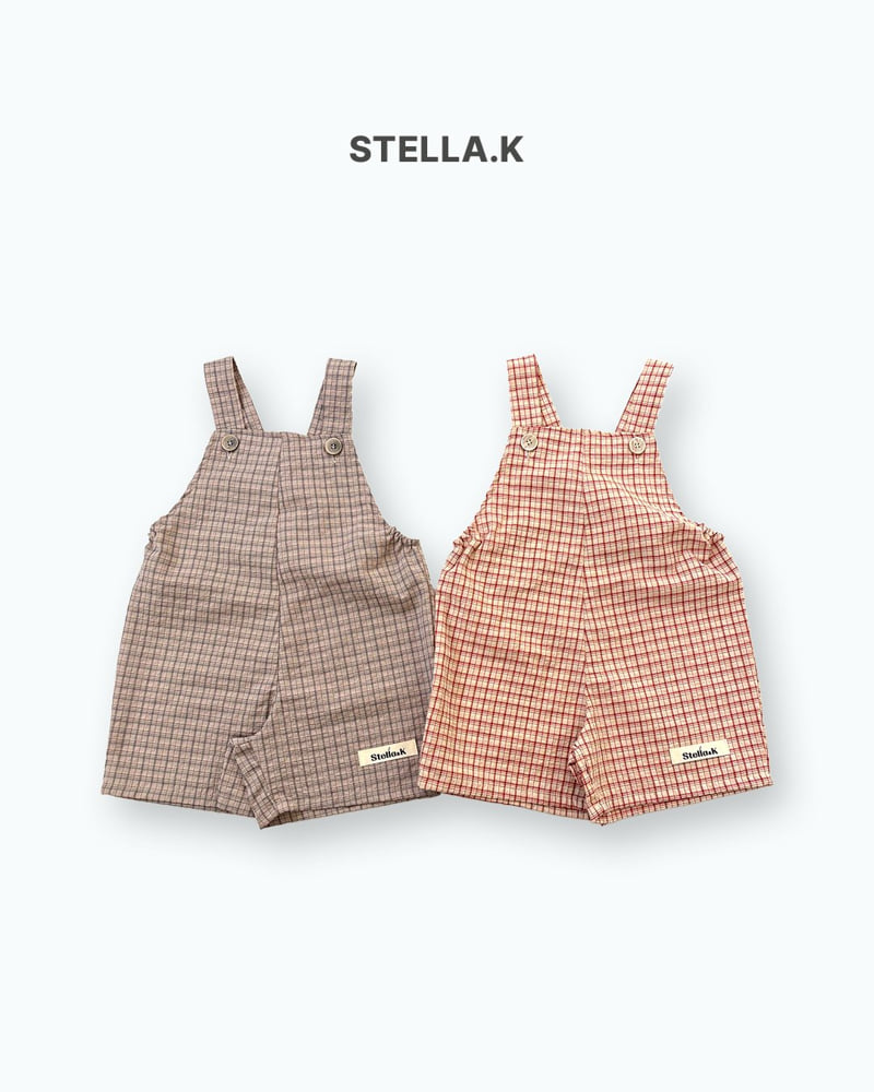 Stella & K - Korean Children Fashion - #kidsshorts - Check Suspender Shorts - 7