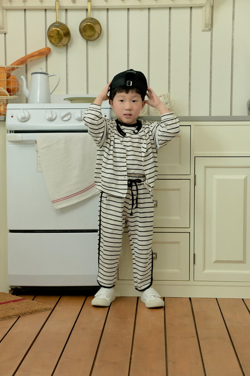 Stella & K - Korean Children Fashion - #kidzfashiontrend - Stripe Color Block Tee - 9