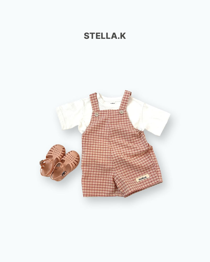 Stella & K - Korean Children Fashion - #kidzfashiontrend - Check Suspender Shorts - 9