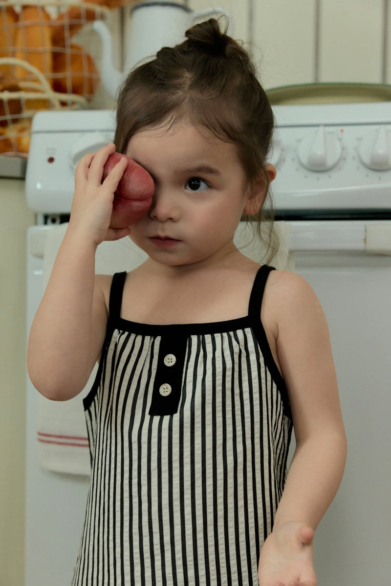 Stella & K - Korean Children Fashion - #littlefashionista - Stripe Sleeveless One-piece - 2