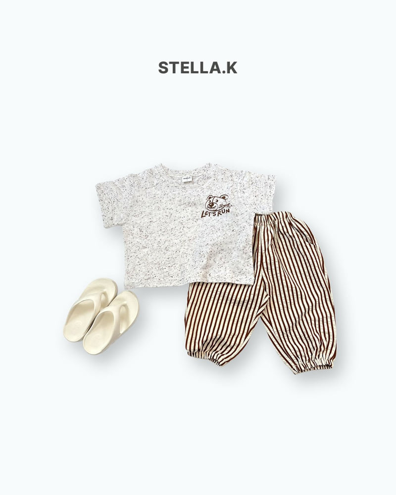 Stella & K - Korean Children Fashion - #prettylittlegirls - Vertical Stripe Jogger Pants - 9