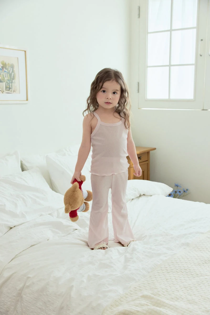 Stella & K - Korean Children Fashion - #toddlerclothing - Ribbed Sleeveless Set - 2