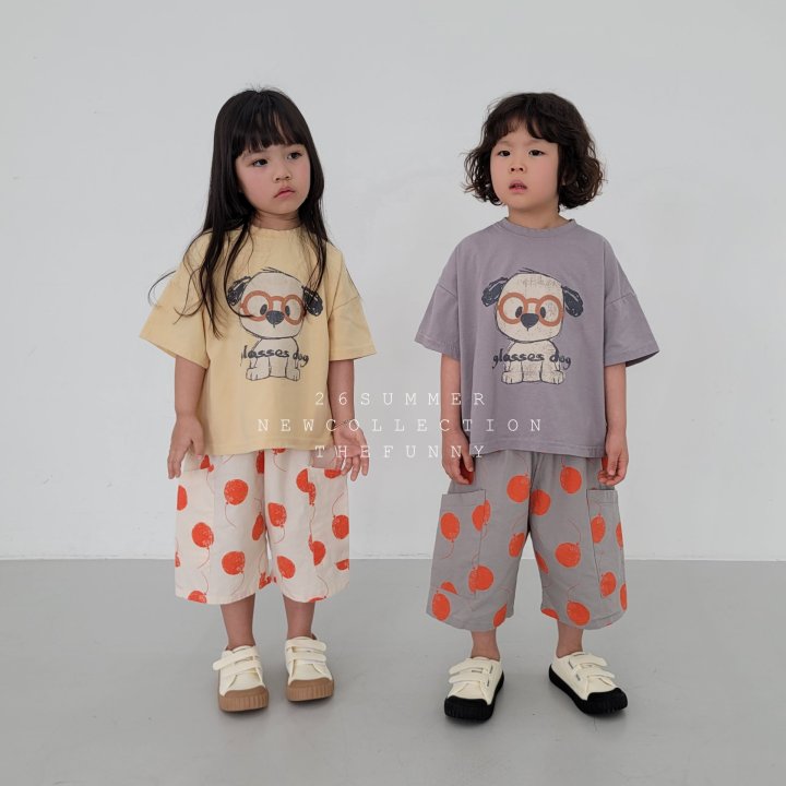 The Funny - Korean Children Fashion - #kidsshorts - Glasses Dog Tee - 5