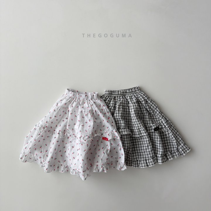 Thegoguma - Korean Children Fashion - #designkidswear - Cherry Check Tiered Skirt
