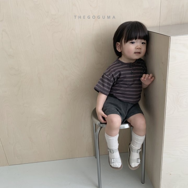 Thegoguma - Korean Children Fashion - #designkidswear - Miu Stripe Button Tee - 6