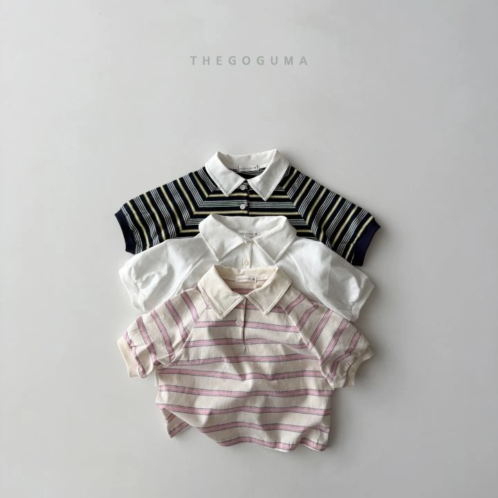 Thegoguma - Korean Children Fashion - #fashionkids - Pongpong Stripe Collar Tee