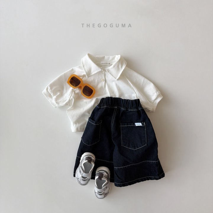 Thegoguma - Korean Children Fashion - #kidsshorts - Pongpong Plain Collar Tee - 3
