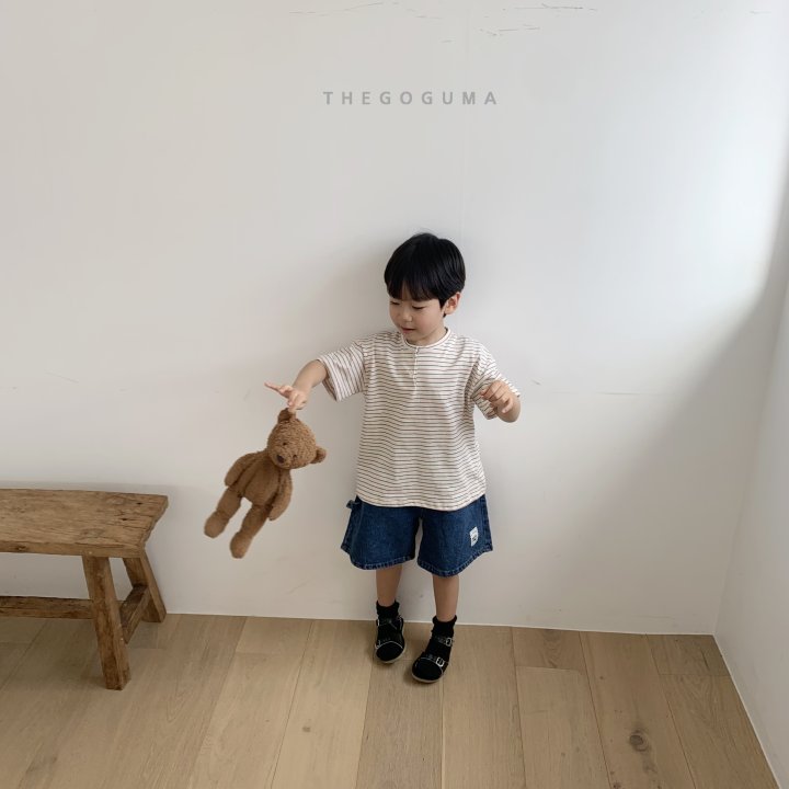 Thegoguma - Korean Children Fashion - #kidsstore - Miu Stripe Button Tee - 10