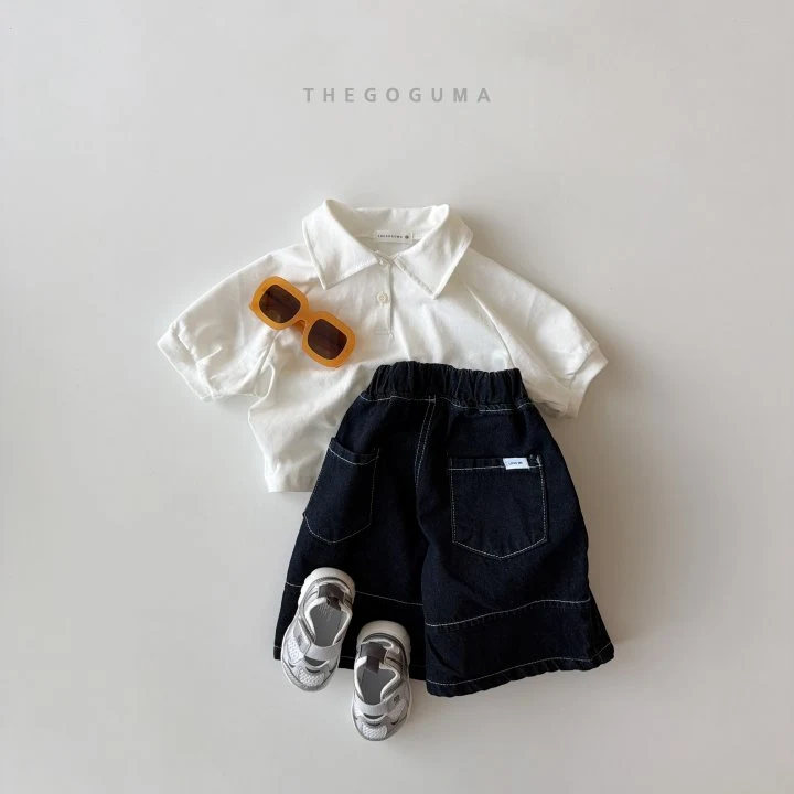 Thegoguma - Korean Children Fashion - #kidsstore - Pongpong Stripe Collar Tee - 3