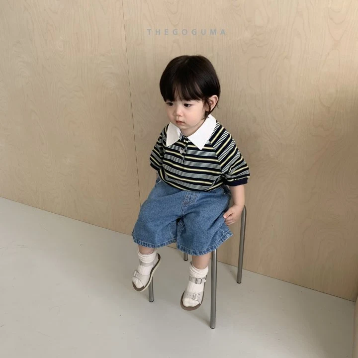 Thegoguma - Korean Children Fashion - #minifashionista - Pongpong Stripe Collar Tee - 8