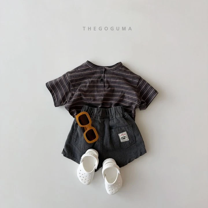 Thegoguma - Korean Children Fashion - #prettylittlegirls - Miu Stripe Button Tee - 2