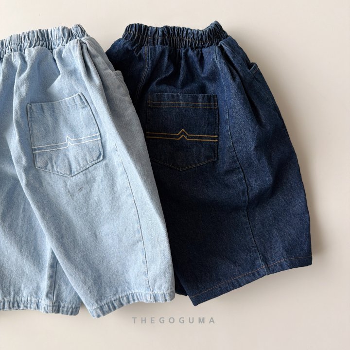 Thegoguma - Korean Children Fashion - #todddlerfashion - Embroidered Pocket Denim Pants