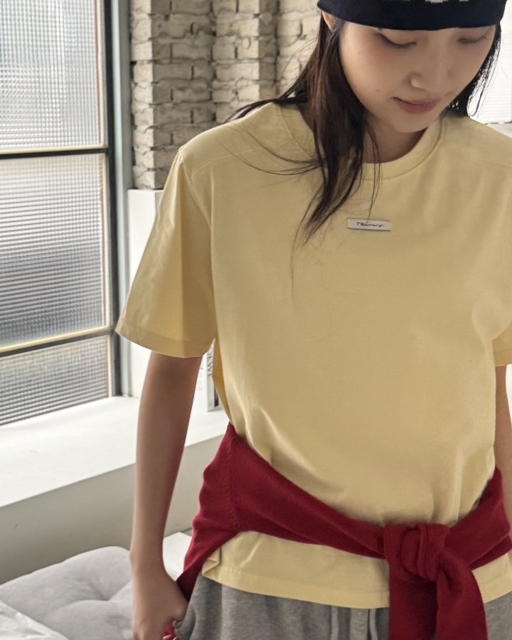 Theres - Korean Women Fashion - #momslook - Slit Tee - 5