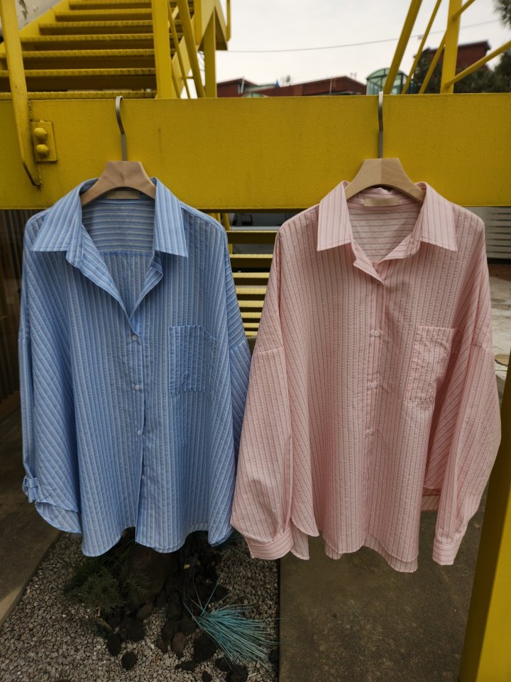 Theres - Korean Women Fashion - #momslook - 26 Stripe Shirt - 2