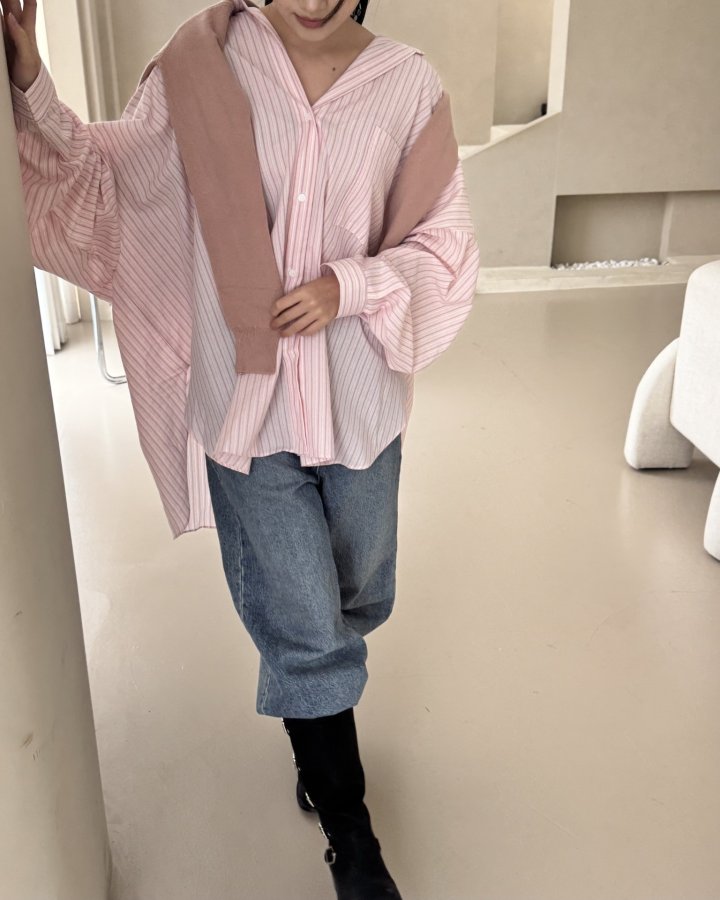 Theres - Korean Women Fashion - #momslook - 26 Stripe Shirt - 8