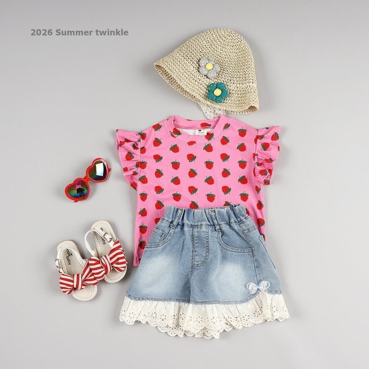 Twinkle - Korean Children Fashion - #childofig - Strawberry Frill Tee - 11