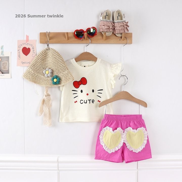 Twinkle - Korean Children Fashion - #childrensboutique - Lace Heart Shorts - 2
