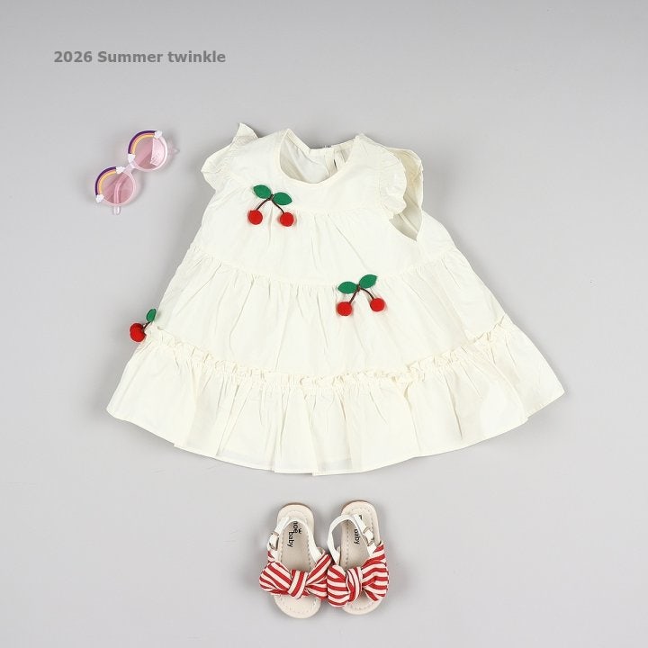 Twinkle - Korean Children Fashion - #designkidswear - Cherry Tiered One-piece - 5