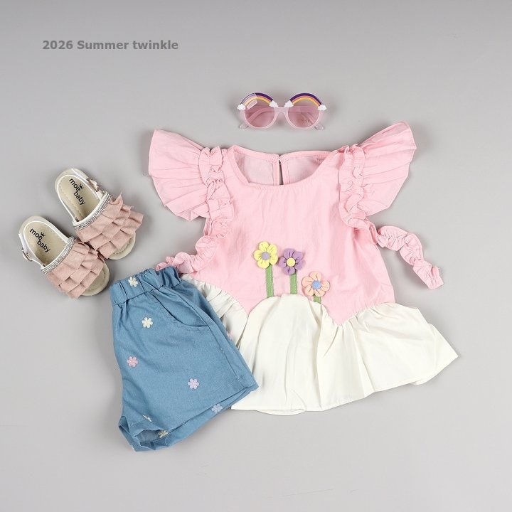 Twinkle - Korean Children Fashion - #discoveringself - Flower Embroidered Denim Pants - 7