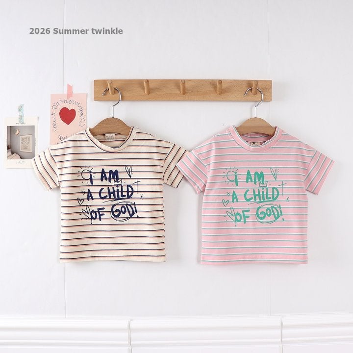 Twinkle - Korean Children Fashion - #fashionkids - Striped Child Sketch Tee