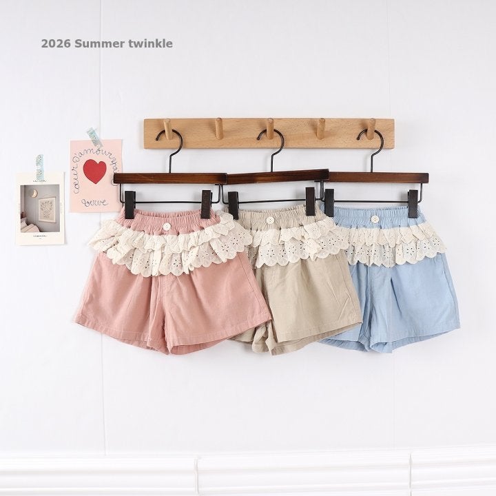 Twinkle - Korean Children Fashion - #kidsshorts - Lace Cotton Shorts - 7