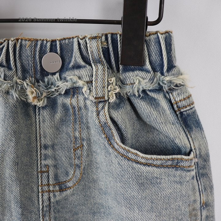 Twinkle - Korean Children Fashion - #fashionkids - Short Vintage Denim Shorts - 4