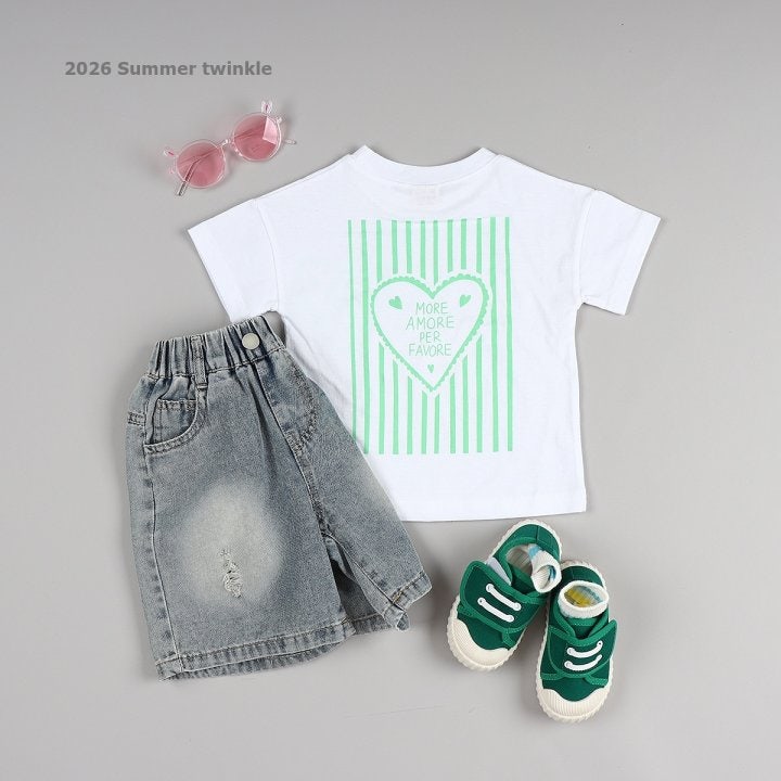 Twinkle - Korean Children Fashion - #kidsshorts - Amore Heart Tee - 12