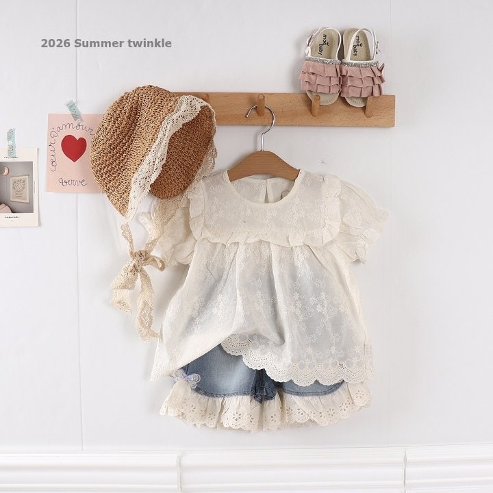 Twinkle - Korean Children Fashion - #kidsshorts - Angel Lace Blouse - 11
